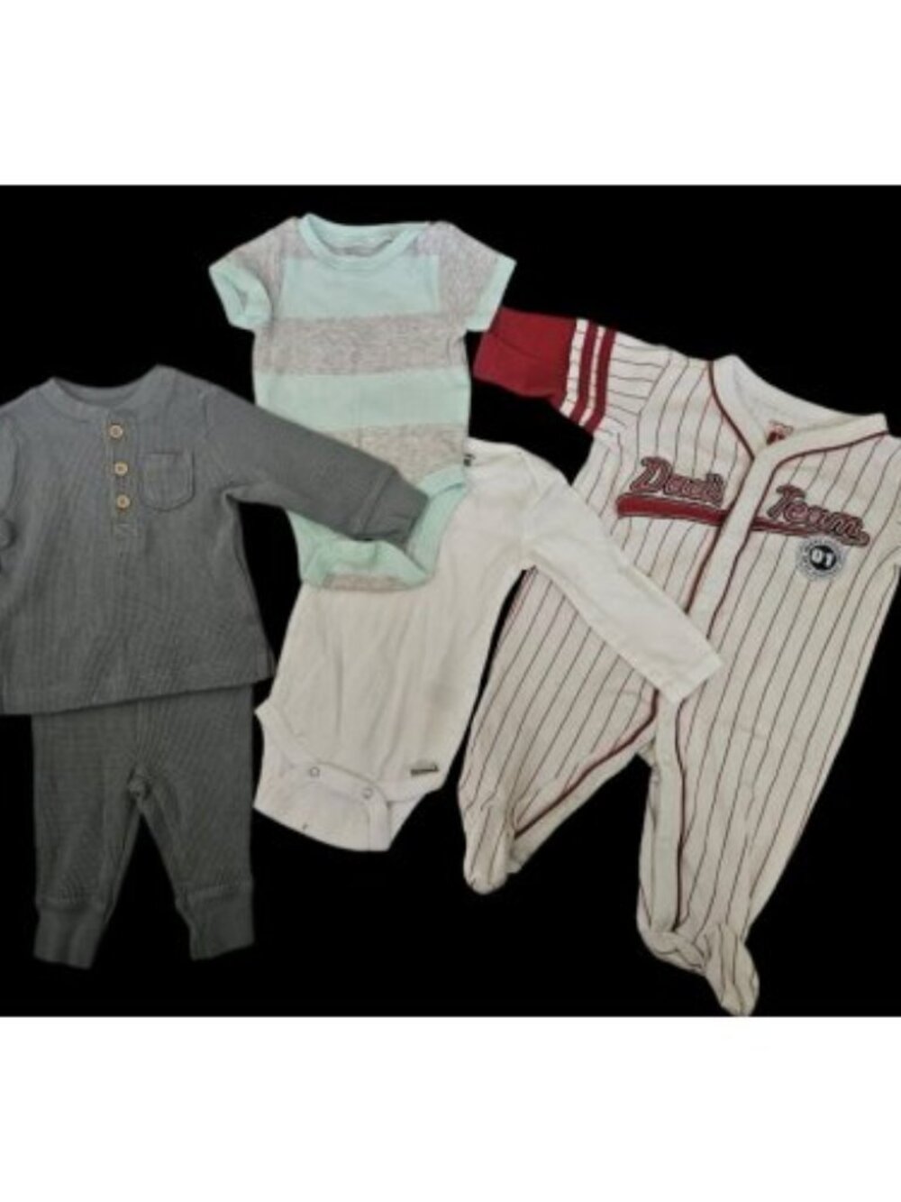 Lot of Infant Boys Romper Outfit and Bodysuits Size 3 months Baseball GERBER